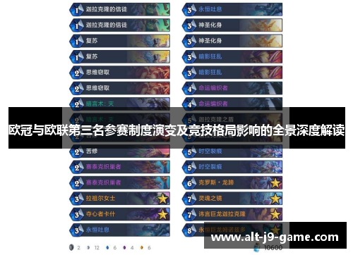 欧冠与欧联第三名参赛制度演变及竞技格局影响的全景深度解读